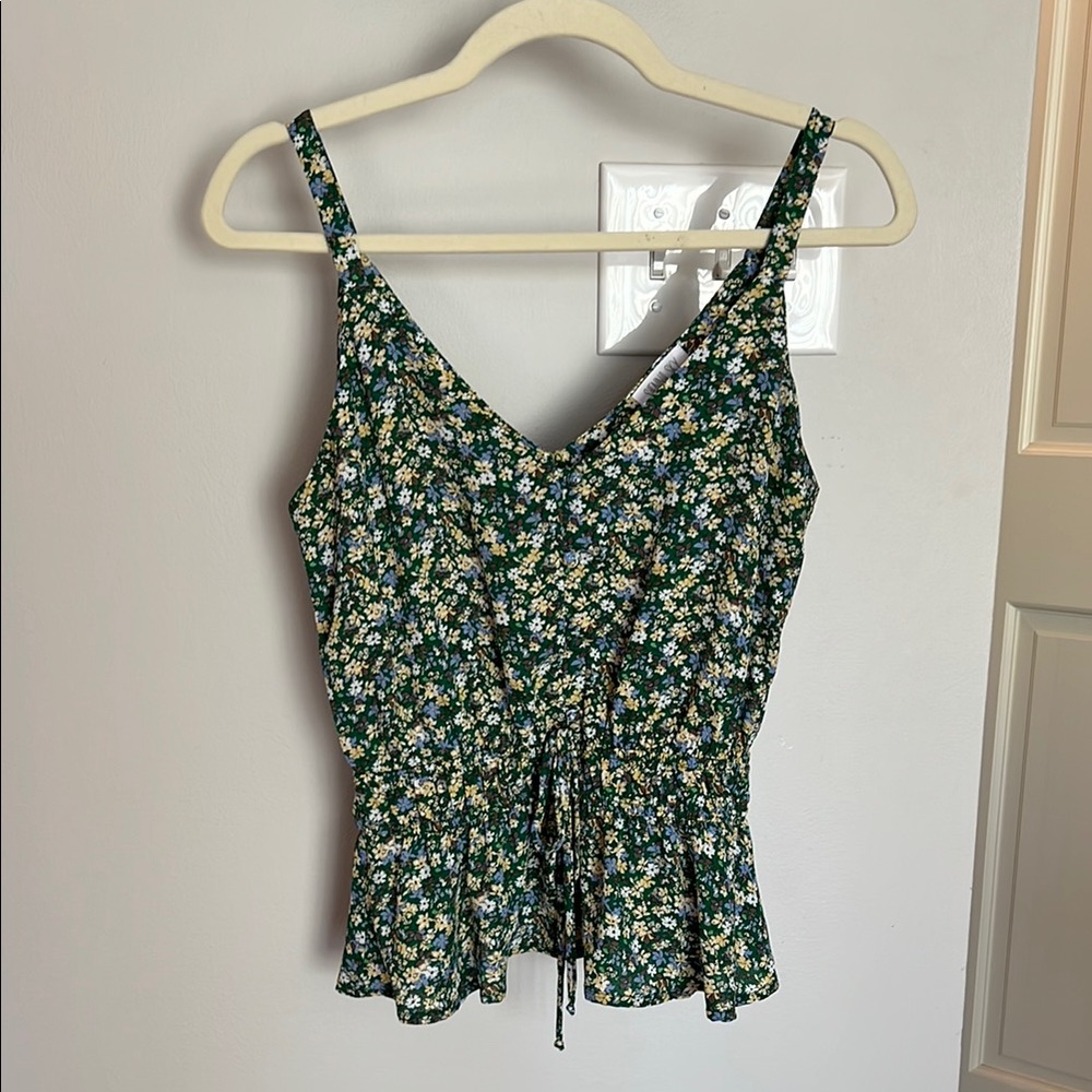 Floral Green Sleeveless Top